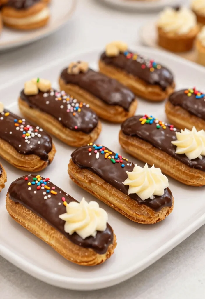 20 French Food Party Ideas and Recipes to Impress Your Guests - 16. Chocolate Éclairs 1