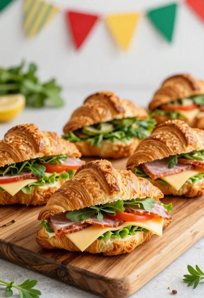 20 French Food Party Ideas and Recipes to Impress Your Guests - 4. Croissant Sandwiches 1