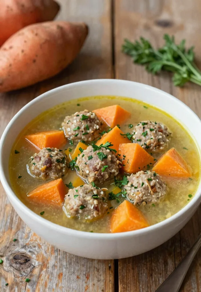20 Italian Meatball Soup Recipes: Comfort Food at Its Best - 10. Sweet Potato Meatball Soup 1