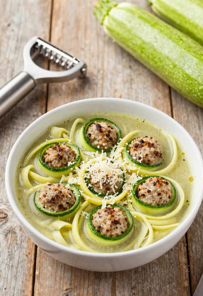 20 Italian Meatball Soup Recipes: Comfort Food at Its Best - 3. Zucchini Noodle Meatball Soup 1