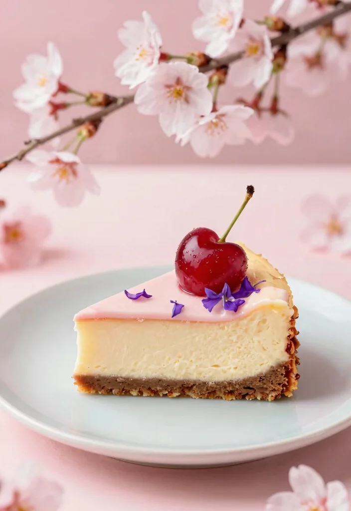 20 Japanese Cheesecake Recipes (From Classic to Easy) - 19. Cherry Blossom Japanese Cheesecake 1
