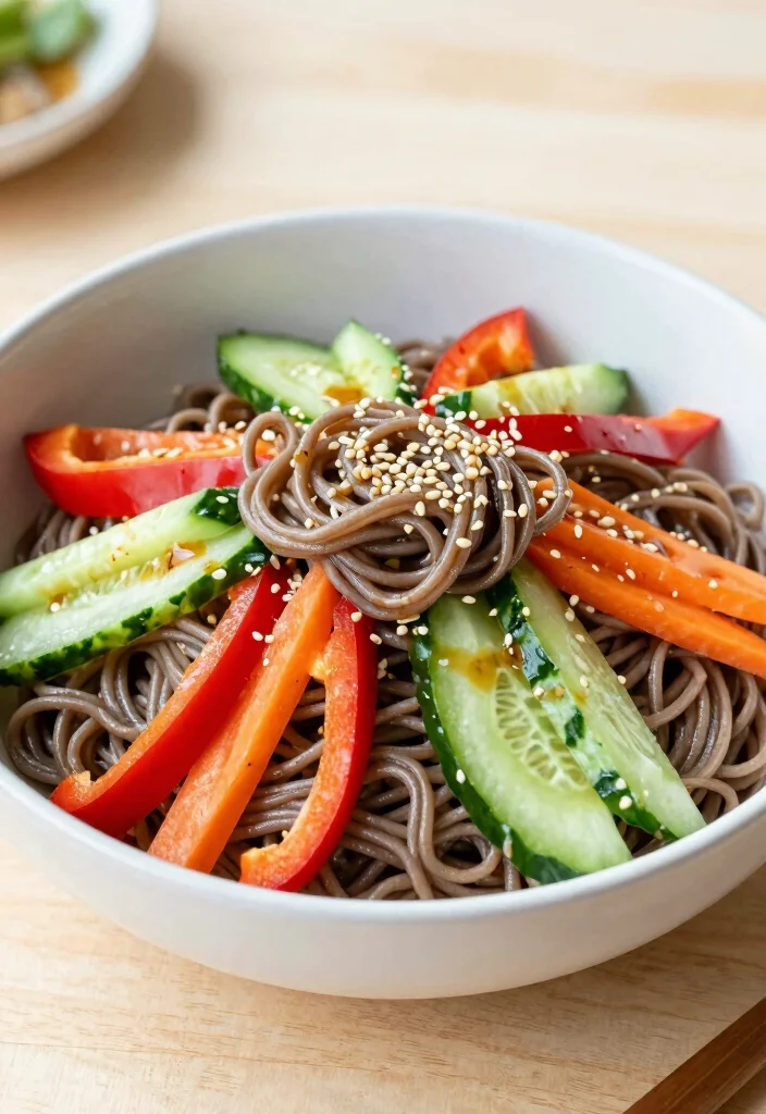 20 Japanese Dinner Recipe Ideas (Easy Home Cooking) - 13. Soba Noodle Salad 1