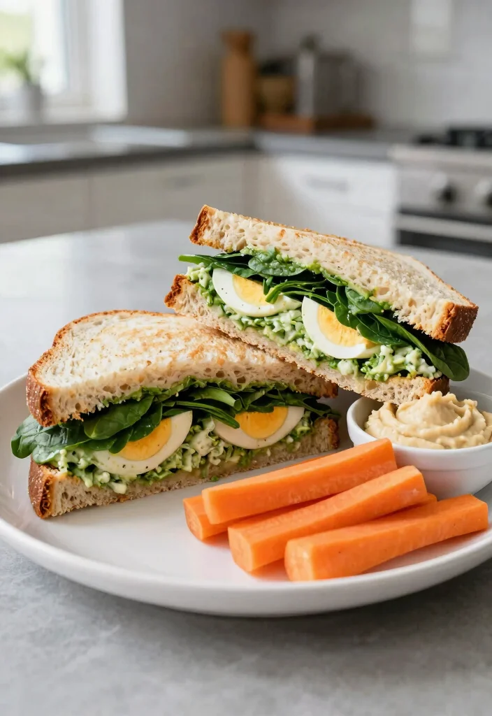 20 Japanese Egg Salad Sandwich Recipes (Konbini Style) - 18. Egg Salad Sandwich with Spinach 1
