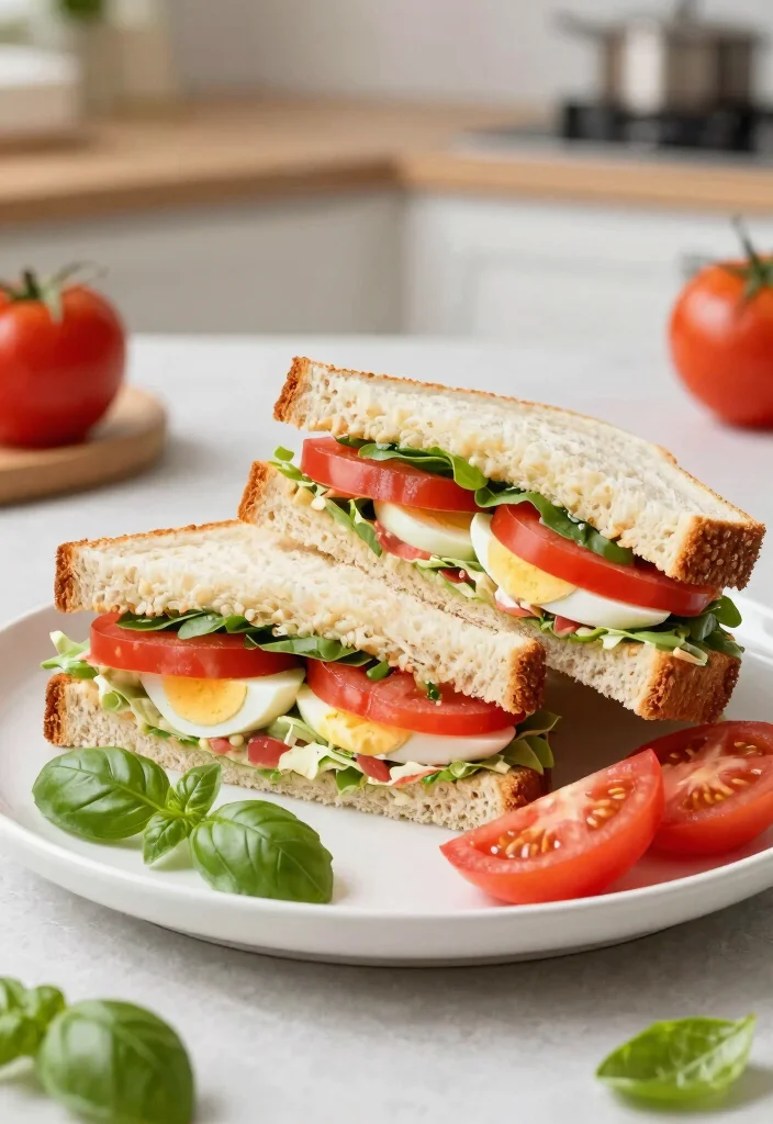 20 Japanese Egg Salad Sandwich Recipes (Konbini Style) - 8. Tomato and Egg Salad Sandwich 1