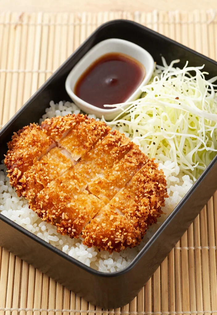 20 Japanese Food Bento Lunch Box Ideas (Cute & Practical) - 12. Chicken Katsu with Rice 1