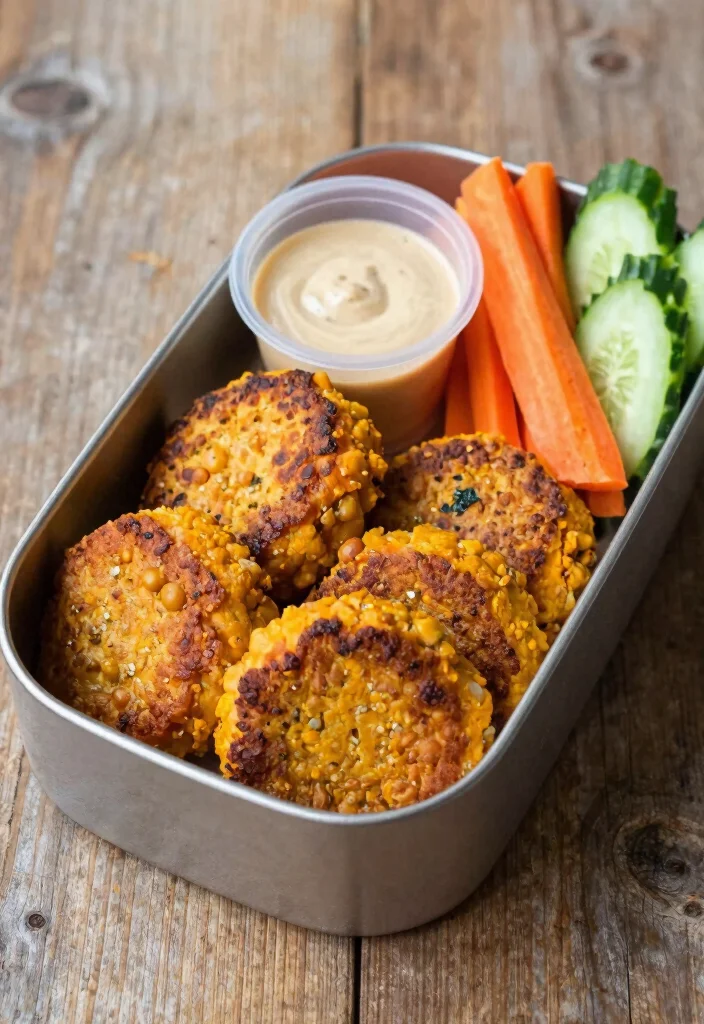 20 Japanese Food Bento Lunch Box Ideas (Cute & Practical) - 13. Sweet Potato and Chickpea Patties 1