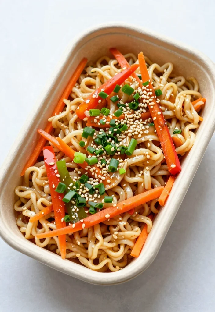 20 Japanese Food Bento Lunch Box Ideas (Cute & Practical) - 15. Quick Ramen Salad 1