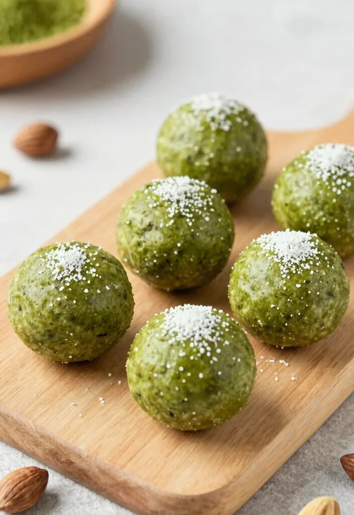 20 Japanese Matcha Dessert Recipes (Green Tea Sweets) - 12. Matcha Energy Balls 1