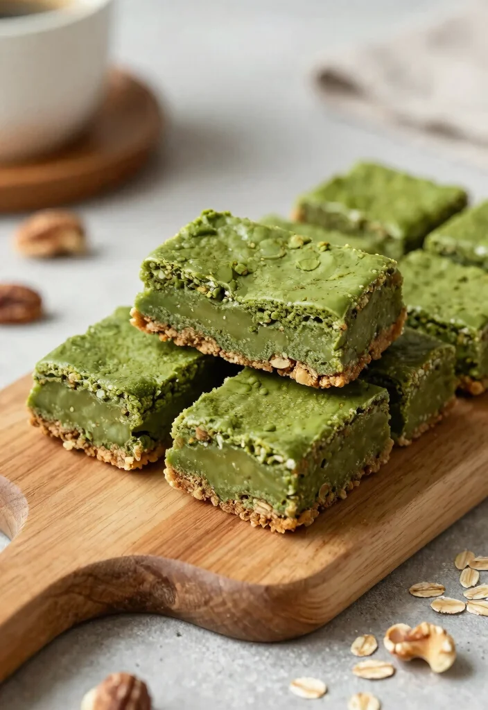 20 Japanese Matcha Dessert Recipes (Green Tea Sweets) - 15. Matcha Energy Bars 1