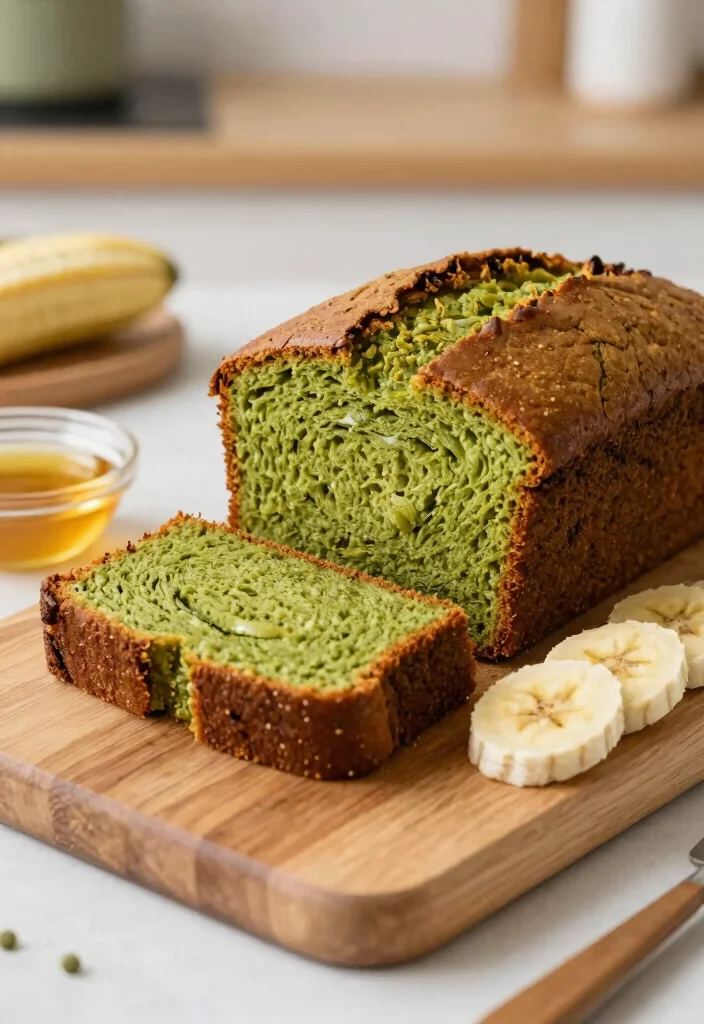 20 Japanese Matcha Dessert Recipes (Green Tea Sweets) - 17. Matcha Banana Bread 1