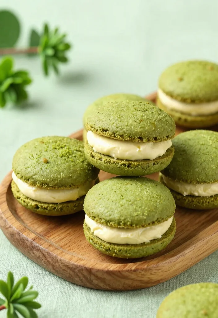 20 Japanese Matcha Dessert Recipes (Green Tea Sweets) - 3. Matcha Cookie Sandwiches 1