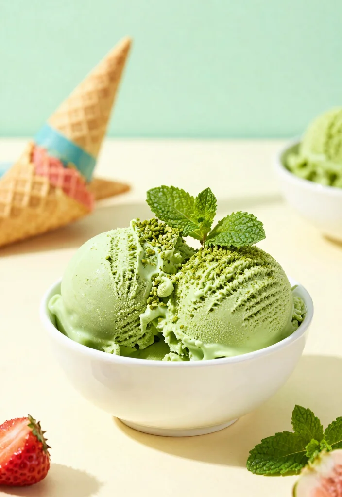 20 Japanese Matcha Dessert Recipes (Green Tea Sweets) - 4. Matcha Ice Cream 1