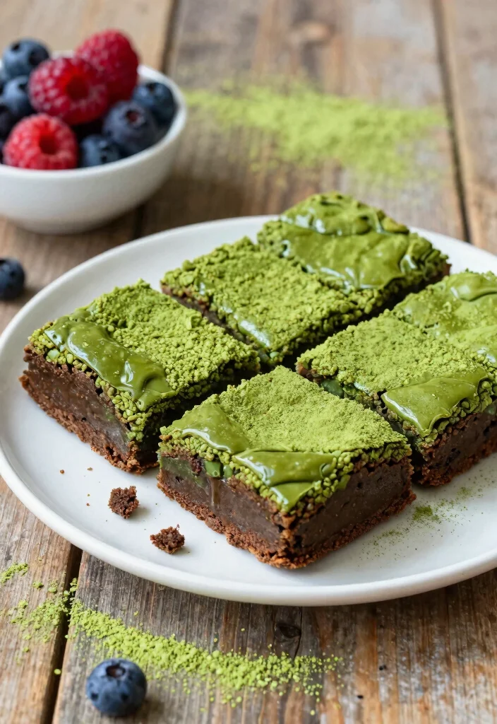 20 Japanese Matcha Dessert Recipes (Green Tea Sweets) - 6. Matcha Brownies 1
