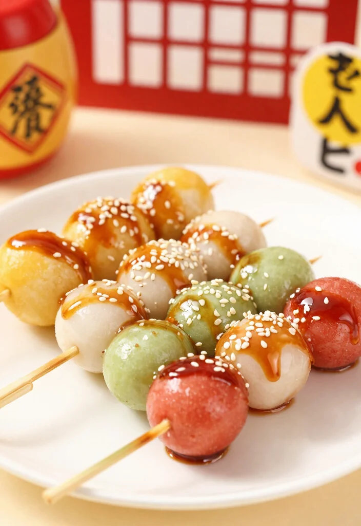 20 Japanese Party Food Ideas and Recipes for Sharing - 14. Dango (Sweet Rice Dumplings) 1