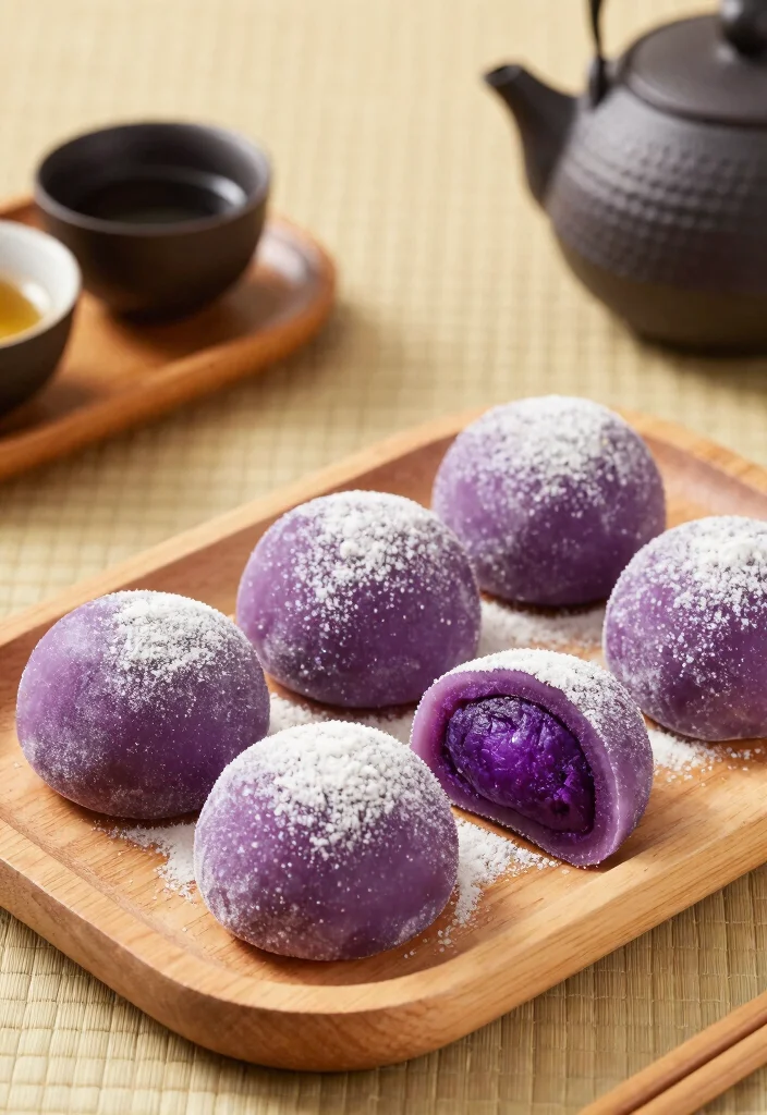20 Japanese Purple Sweet Potato Recipes (Sweet and Savory) - 1. Purple Sweet Potato Mochi 1