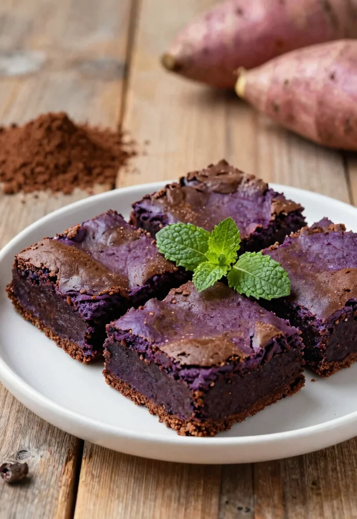 20 Japanese Purple Sweet Potato Recipes (Sweet and Savory) - 15. Purple Sweet Potato Brownies 1