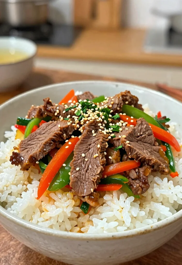 20 Japanese Rice Meals (Donburi, Curry, and More) - 16. Beef and Vegetable Donburi 1