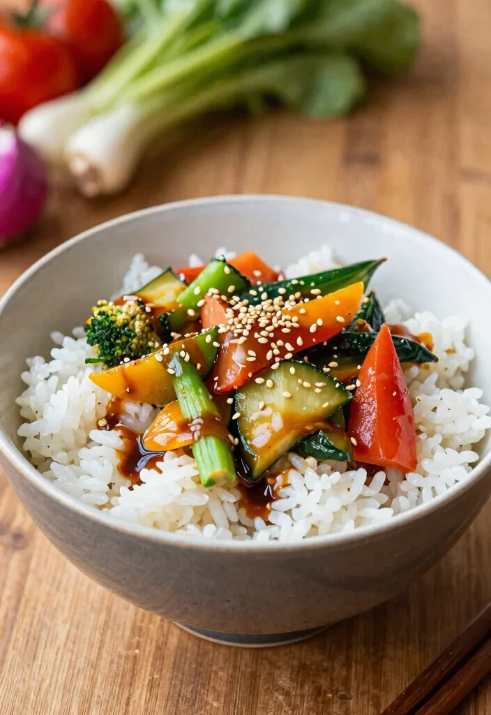 20 Japanese Rice Meals (Donburi, Curry, and More) - 8. Miso Rice Bowl with Vegetables 1