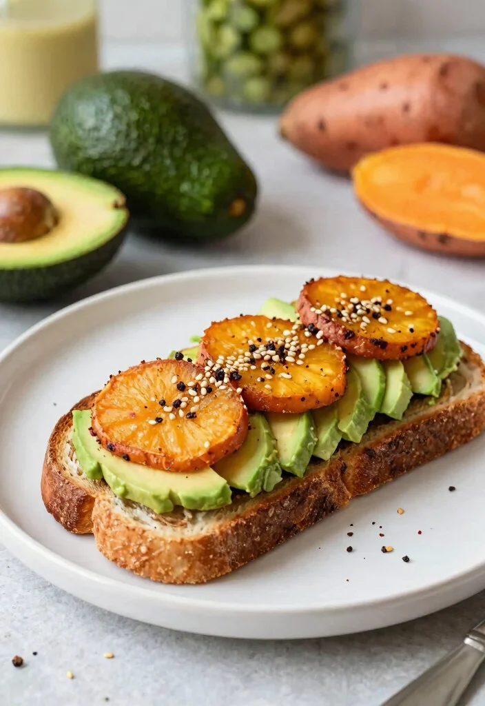 20 Japanese Sweet Potato Air Fryer Recipes (Crispy and Easy) - 4. Sweet Potato and Avocado Toast 1