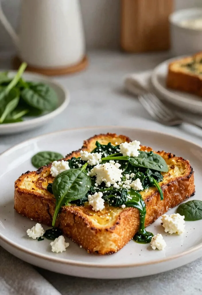 20 Protein French Toast Recipes for Healthy Mornings - 7. Savory Spinach and Feta Protein French Toast 1