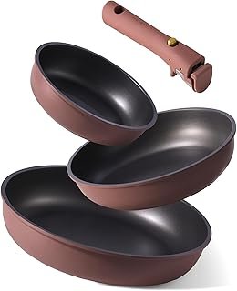 CAROTE 4pcs Non Stick Frying Pans, 8