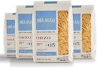 DeLallo Orzo Pasta, 1 Pound Bag, (4 Pack), Pastina Made in Italy, Rice-S...