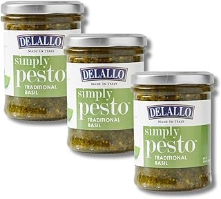 DeLallo Traditional Basil Pesto, Made in Italy, Gourmet Spread, Ready to...