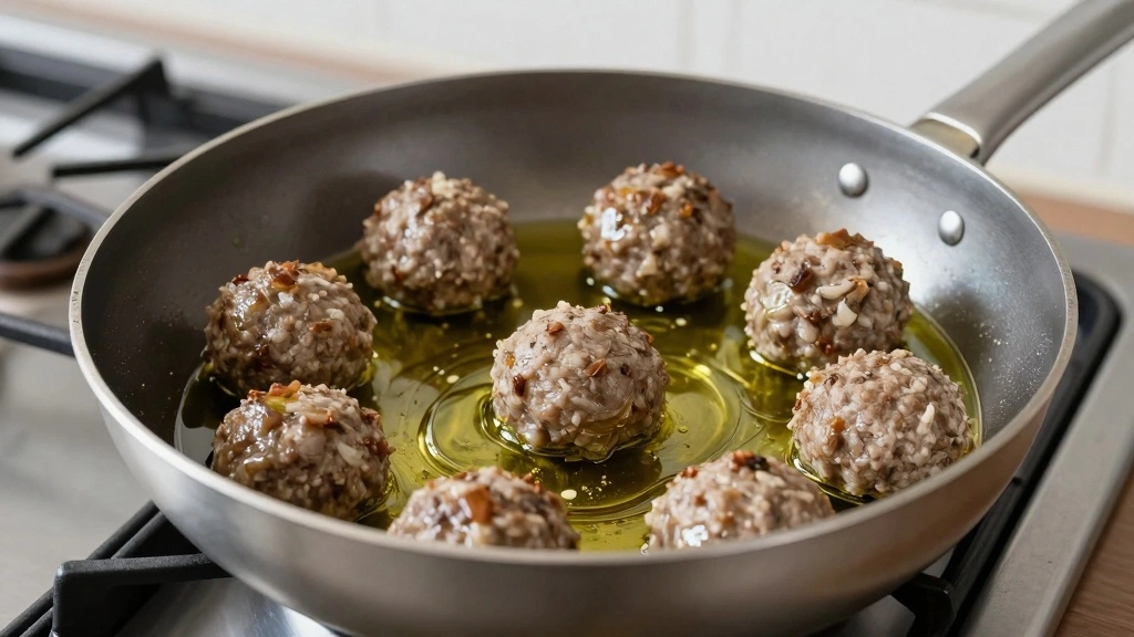 Authentic Italian Meatballs Recipe (Step-by-Step Guide) - Step 4: Heat the Skillet 1