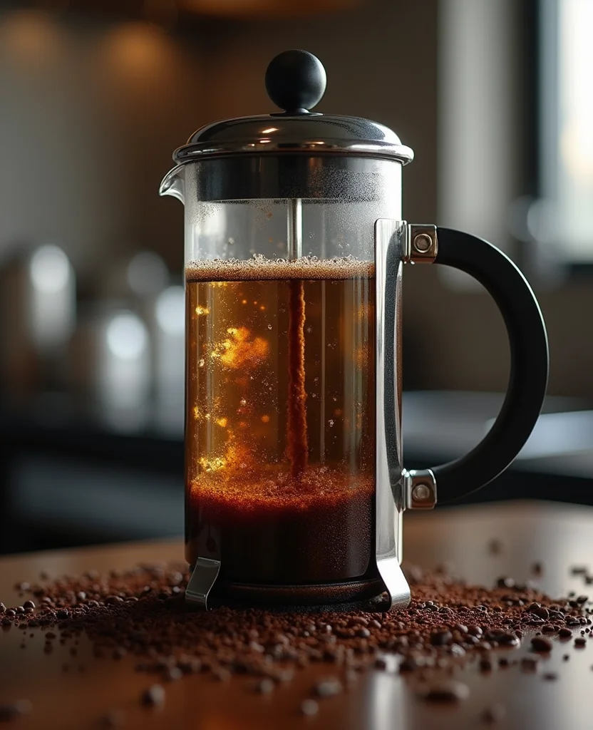 French Press Coffee How to Make (Perfect French Press Coffee Recipe) - Step 7: Steep the Coffee 1